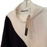 T Tahari  Diagonal Colorblock‎ Dolman Sweater Women's Large Black White Career Photo 2