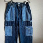 Princess Polly Boston Patchwork Mixed Denim Baggy Cargo Carpenter Denim Jeans Photo 2