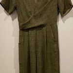Anthropologie LE LIS Confetti Olive Green Jumpsuit  Photo 0