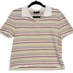 Max Mara  Weekend Made in Italy Striped Pastel Knit Short Sleeve Crop Top XL Photo 1