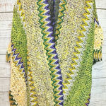 Multicolor Knit Wrap with Tassels Green Photo 0