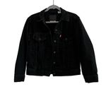 Levi's Premium Ex-Boyfriend Trucker Jacket Denim Size S Black Photo 1