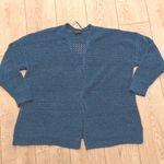 Lane Bryant Women's plus 18/20 2X SOFT Aqua Metallic Cardigan Sweater Photo 1