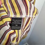 Timing Faux Wrap Blouse Yellow Red Stripes Photo 11