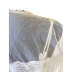 Vintage Olga Sheer White Peignoir Robe w/ Lace Trim Blue Bow Detail Size Small Photo 6