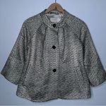 Kate Spade Metallic Gold/Black Tweed Three Button Blazer Jacket Size Small Photo 1