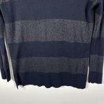 Vince Pullover Sweater Womens M Cashmere Metallic Rugby Stripe Blue Gray Photo 3