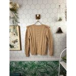 Elan Camel Tan Ruffle Trim Button Front Cardigan - Size - Small Photo 3