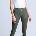 L'Agence  Margot High-Rise Coated Skinny‎ Jeans Olive Green Size 25 Photo 0
