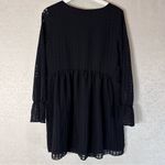 BCBGeneration  Ruffle Sleeve Gingham Black Long Sleeve Babydoll Mini Dress Medium Photo 10