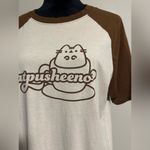 Pusheen EUC  Brown and Cream Catpusheeno Graphic T-Shirt size medium Photo 2
