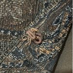 Chico's Womens Size Medium Dressy Brown Black Shimmer Sequin Bead Blazer Jacket Photo 11