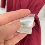 Garnet Hill  Burgundy Fax Wrap Fit & Flare 3/4 Sleeve Mini Dress Womens S Casual Photo 4