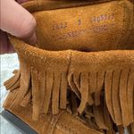 Minnetonka Brown Suede Three Layer Fringe Boots, Size 9 Photo 4