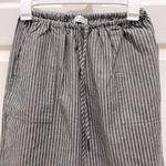 Shop Neighbor Gray & White Stripes Wide Leg Boho Pants Photo 2