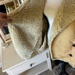 Free People NWT Driftwood tan faux suede Sherpa lined boho western penny lane coat jacket L Photo 4