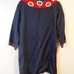 J.Crew Cover-Up Navy Blue & Red Embroidered Floral Beach Tunic Dress Sz S NWT Photo 8