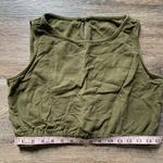 Olive Green Cotton Crop Top and Shorts Set M Size M Photo 3