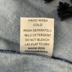 Joy Joy Short Off Shoulder Sleeve Polkadot Blouse Blue With Pom Pom Hem Small Photo 7