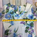 Vintage 70s Long Blue Floral Gown Avalon Classics Size 12 Maxi Long Sleeve Dress Photo 6