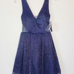 City Studios City Studio Navy Metallic Fit Flare Dress Photo 3