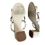 French Sole Foster Gold Triangle Stud Sandals Beige Leather 7.5 Block Heel Photo 6