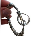 Vintage Metal Work 2” Silver Hoop Earrings Photo 2