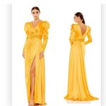 Mac Duggal  12404 BRAND NEW Faux Wrap Long Sleeve A Line Gown Size 4 Photo 3