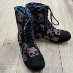 Iron fist  Sugar Hiccups Sequin Skull Combat Boots sz 5 Photo 1