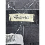 Madewell Mini Denim Skirt 25 High Rise A-Line Black Wash Cutout Raw Hem 70s Photo 5