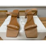 By Far Tanya Nude Patent Leather Heels Size EU 38 US 8 NIB Slip On Style Glam Tan Photo 5