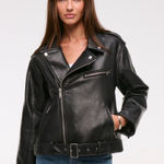 Abercrombie & Fitch  Black Leather Jacket Photo 0