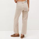 Free People We The Free Risk Taker Mid-Rise Straight Jeans Beige Taupe Size 27 Photo 3