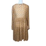 ZARA The Amy Mini Dress Long Sleeve Mustard Floral Oversized Boho Festival Small Photo 6