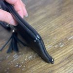 MMS Black and Gold Laser Cut Zip Close Wristlet Clutch Bag Photo 12