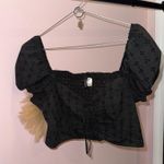 H&M  Eyelet Crop Top Black Photo 0