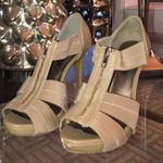 DSW Moda Spana Nude Zip Up Heels Photo 1