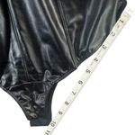Torrid Curve Pleather Bodysuit Womens 3XL Black Faux Leather Mesh Glossy Bodycon Photo 8