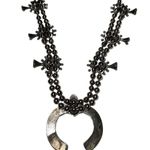 Vintage Southwestern/Navajo Style Silver & Turquoise Squash Blossom Necklace Photo 3