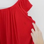 Free People / We The Free Mint Julep Off Shoulder Peasant Top in Cherry Red Photo 6