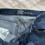 Levi Strauss Signature Curvy Straight Jeans Women's Dark Wash Distressed Raw Hem Blue Size 10 Photo 2