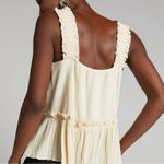 Current Air Anthropologie Ruffled Peplum Tank In Cream Size Small Photo 1