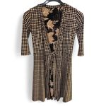 White House | Black Market Reversible Brown/Cream Floral & Houndstooth Wrap Dress Sz 00 NEW Photo 3