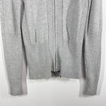 Boston Proper Gray Mock Neck Zip Up Sweater Women's Small Silk Blend Rib Knit Photo 7