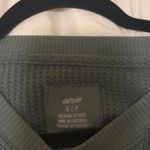 Aerie Green Waffle Sweatshirt Photo 1