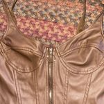 Guess  BROWN VEGAN LEATHER BUSTIER CORSET WESTERN COWGIRL TOP Photo 2