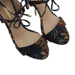 Antonio Melani Heels Navy Blue Floral Leather Strappy Open Toe Womens Size 6 Photo 1