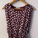 Papaya Burgundy Floral Blouse EUC Size S Photo 8