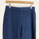 Reiss  Navy Blue Cotton Stretch Cropped Straight Leg Trouser Office Pants Size 4 Photo 1