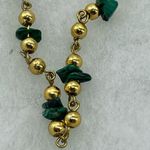 Artisan  made green turquoise and brass beaded chain bracelet. Photo 5